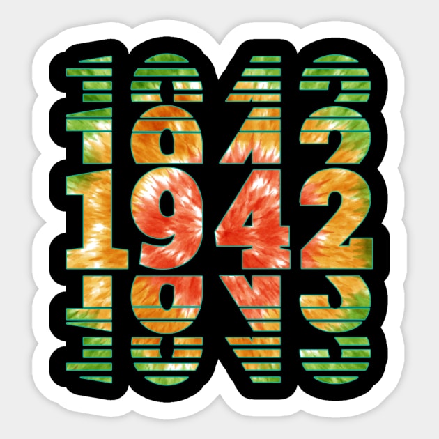 Tie Dye 1942 Birthday Sticker by sevalyilmazardal